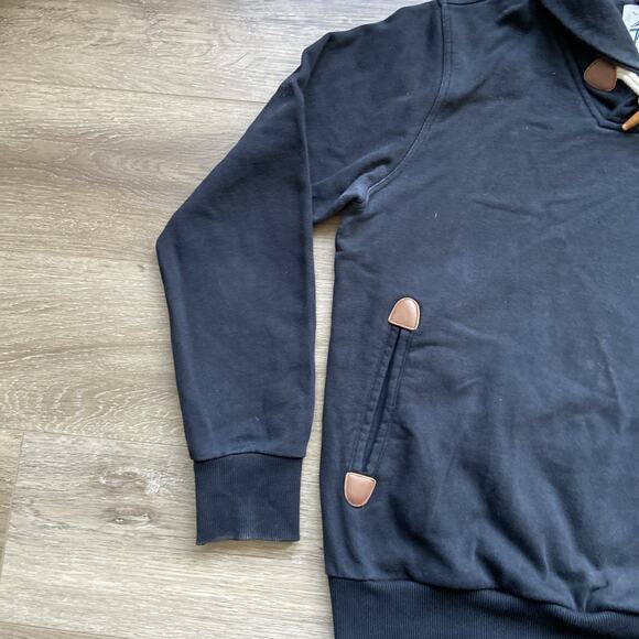 Trailwear by Penfield Sweatshirt Mens Sz M Black Shawl Neck Pullover Pockets - Picture 6 of 16